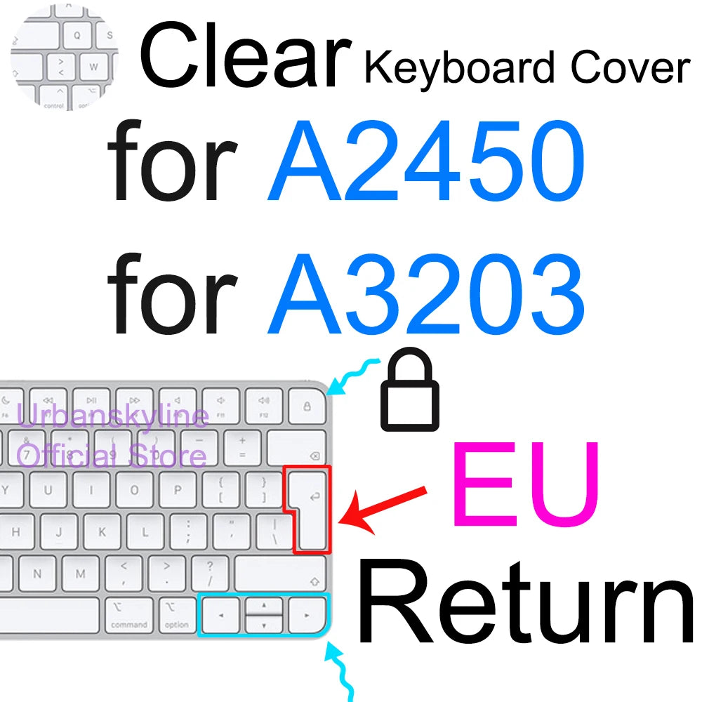 Clear Silicone Keyboard Cover for Apple Magic Keyboards