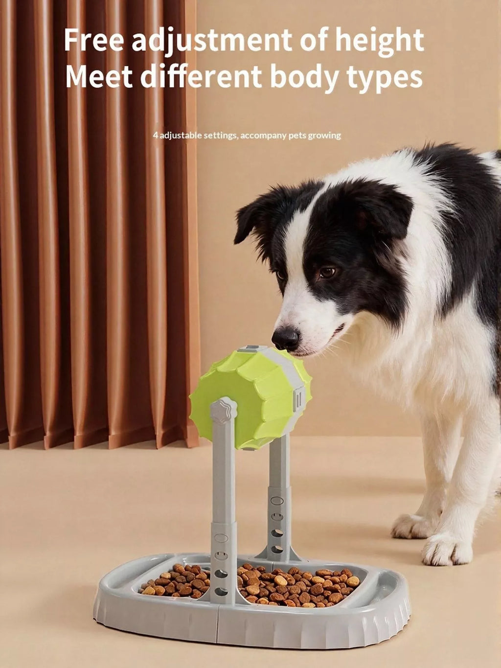 Adjustable height pet feeding station by Trendsi with elevated bowls for comfortable pet dining.