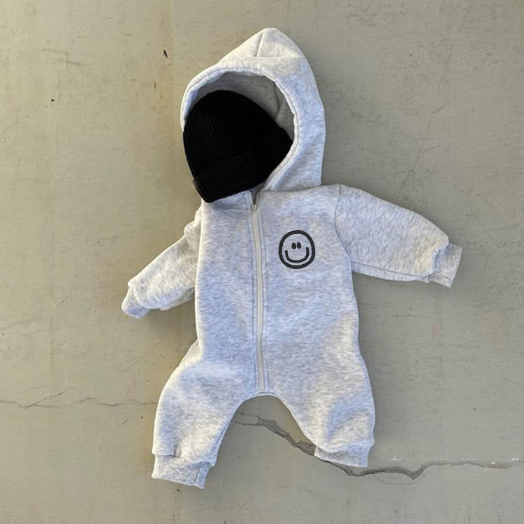 Baby Hooded Cotton Zip Jumpsuit