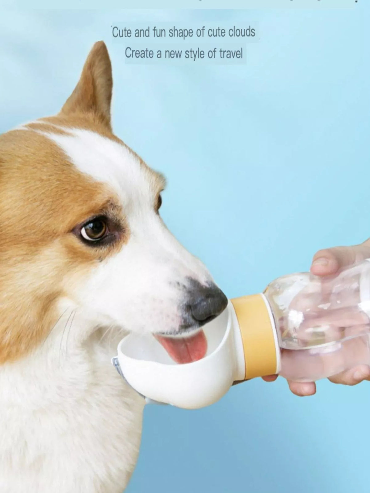 Portable 2-in-1 pet water and food bowl by Trendsi, compact design with dual compartments for pets on the go.