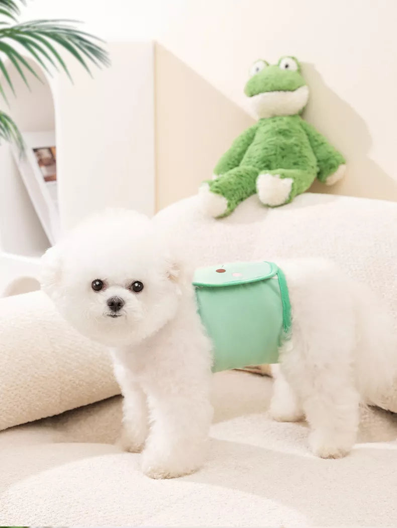 Cute cartoon pattern pet physiological pants by Trendsi, featuring colorful animal designs and comfortable fit for small pets.