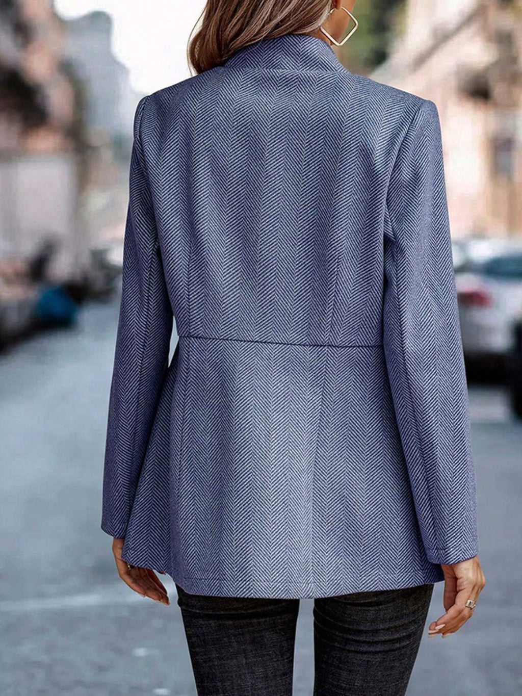 Slim fit open-front blazer, view 3
