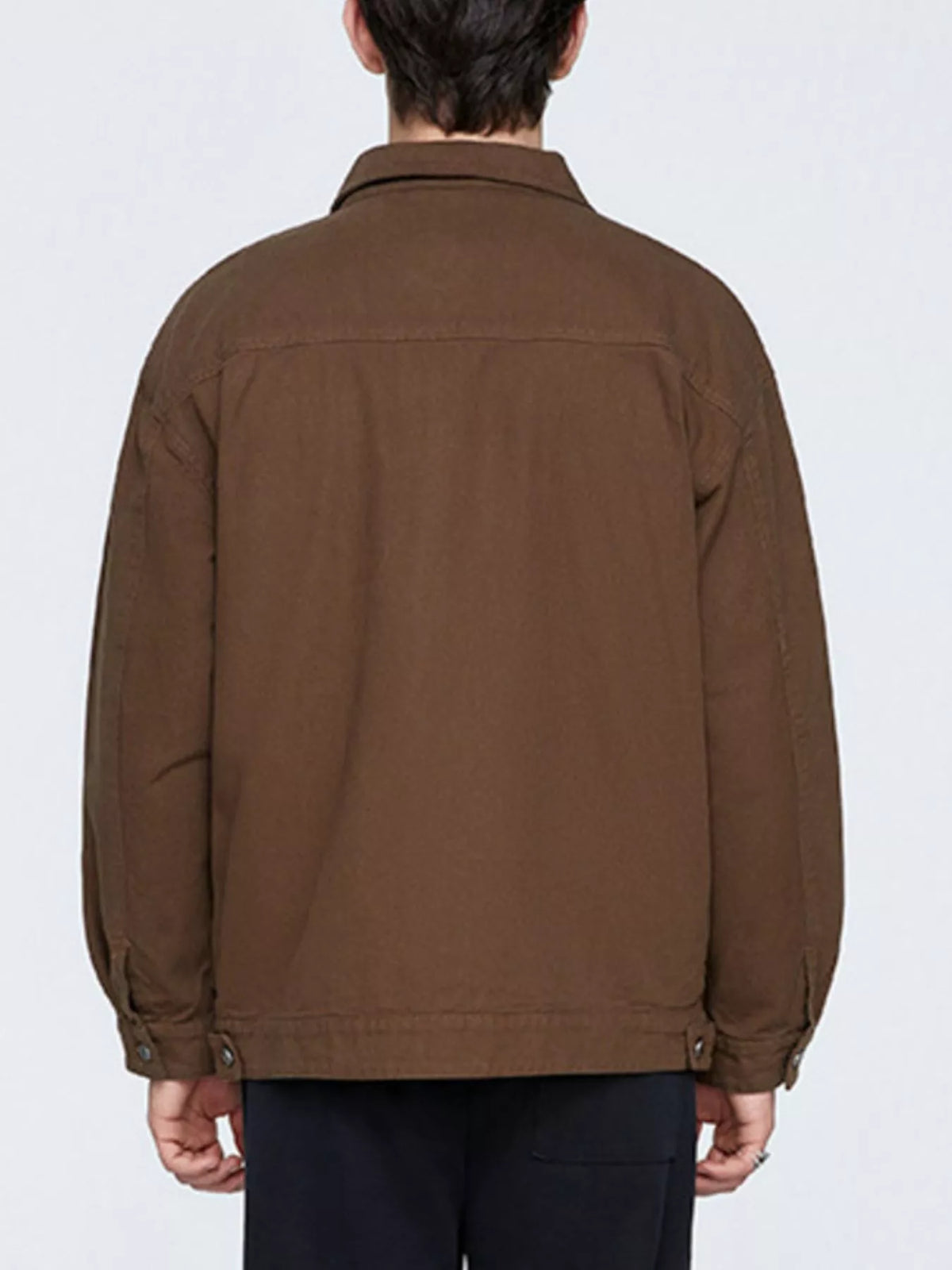 Men's plus size long sleeve button-up jacket, view 2
