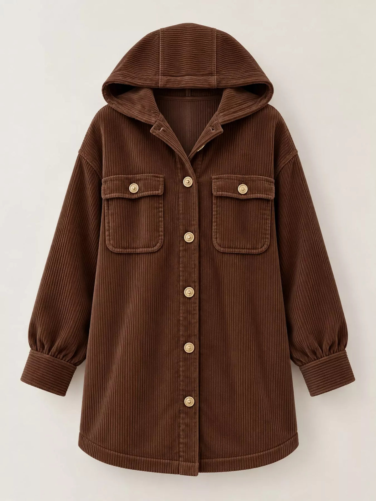 Corduroy button-down jacket with pockets, view 24