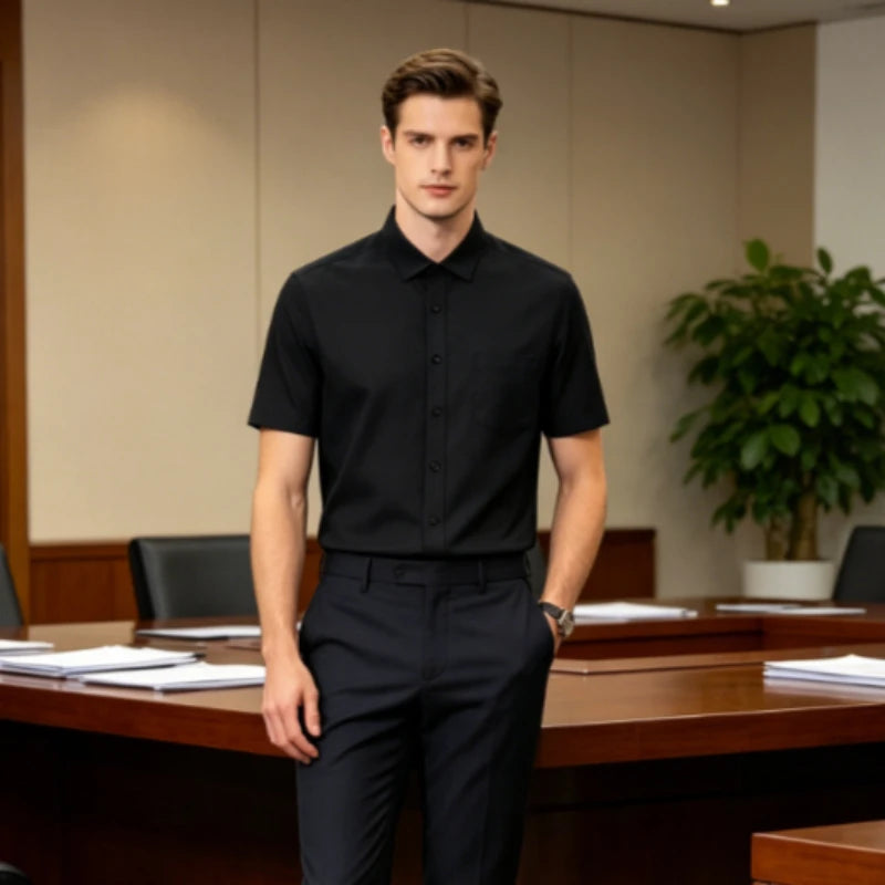 Men's Short-Sleeve Wrinkle-Resistant Dress Shirt