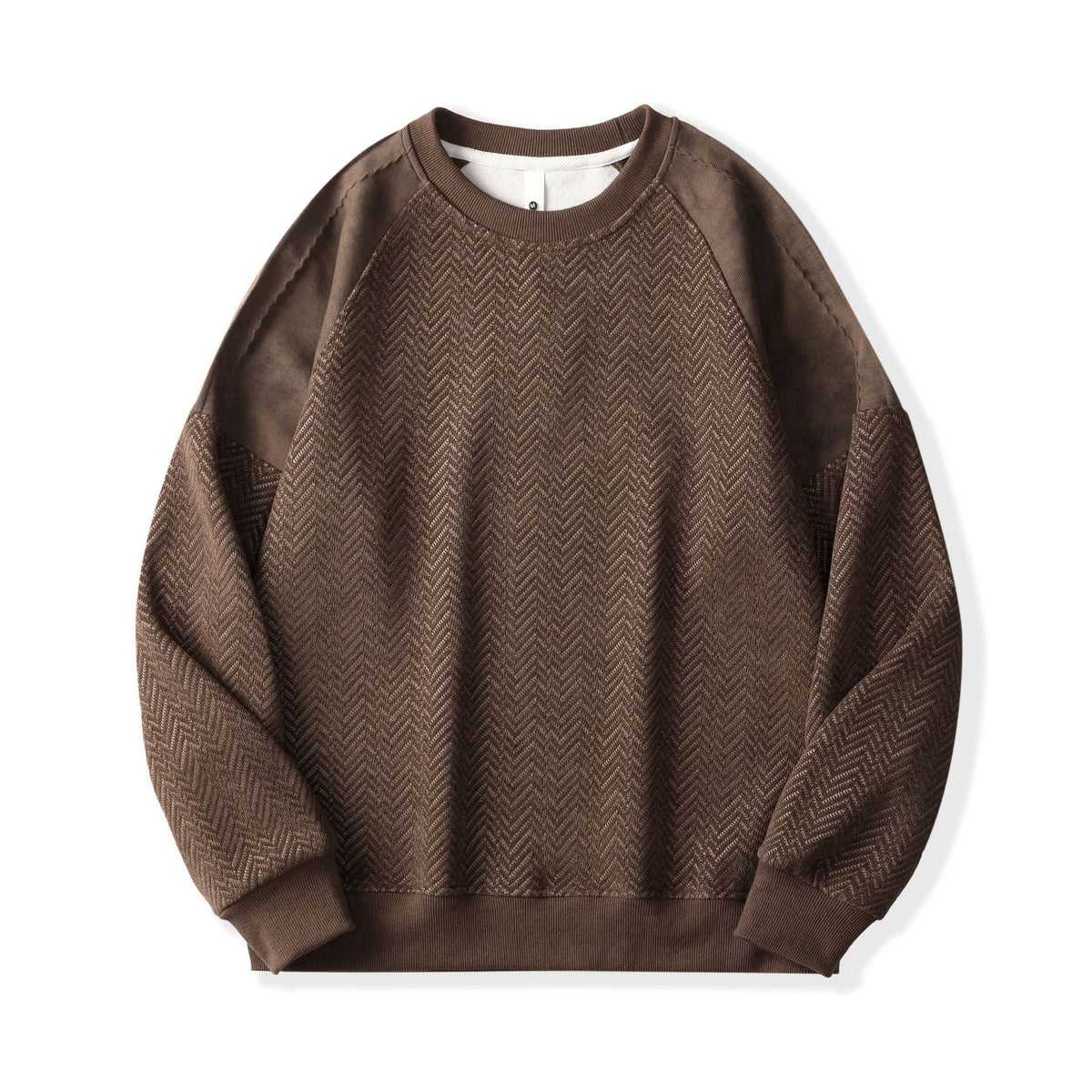 Premium Retro Heavyweight Casual Men's Long Sleeve Color-Block Textured Sweatshirt eprolo