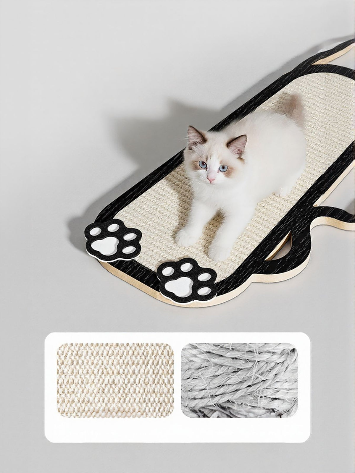 Cat-shaped scratching post from Trendsi with sisal scratching surface and playful cat design for feline entertainment.