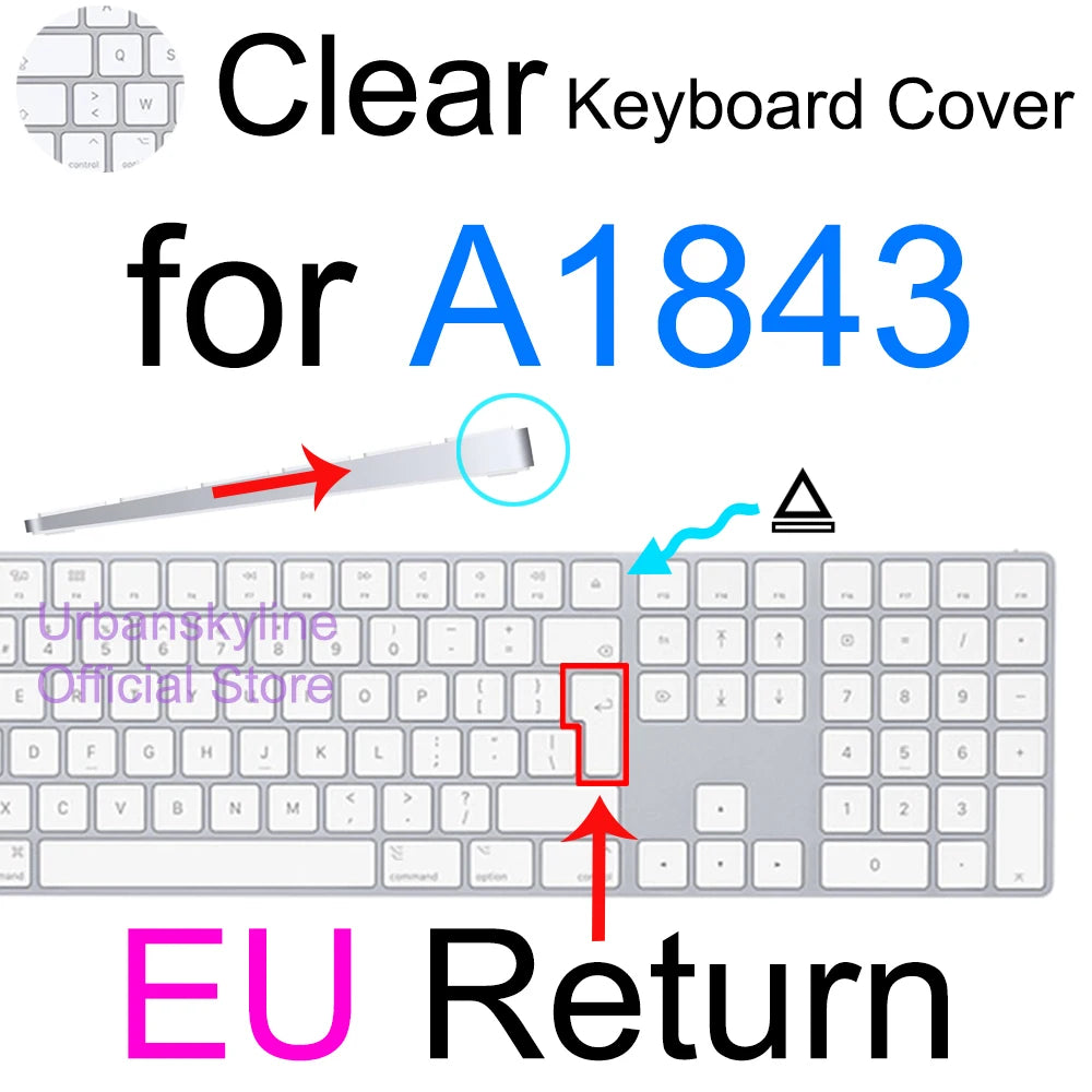 Clear Silicone Keyboard Cover for Apple Magic Keyboards