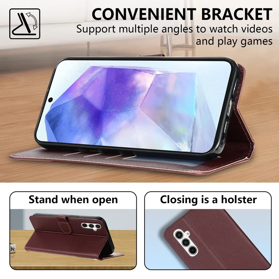 Magnetic Flip Wallet Case for Samsung Galaxy A-Series