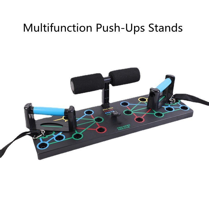 Push-Up Board Set with Resistance Bands – Home Gym Fitness Trainer
