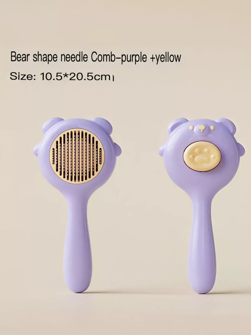 Bear shape needle comb from Trendsi with fine metal teeth, designed for gentle hair detangling and styling.
