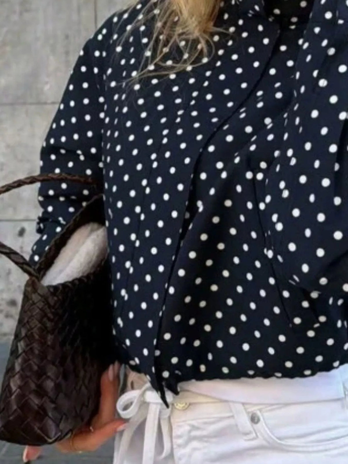 Polka dot zip-up casual jacket, view 15
