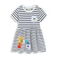 Embroidered children's princess dress for girls, short sleeve, fashion summer dress