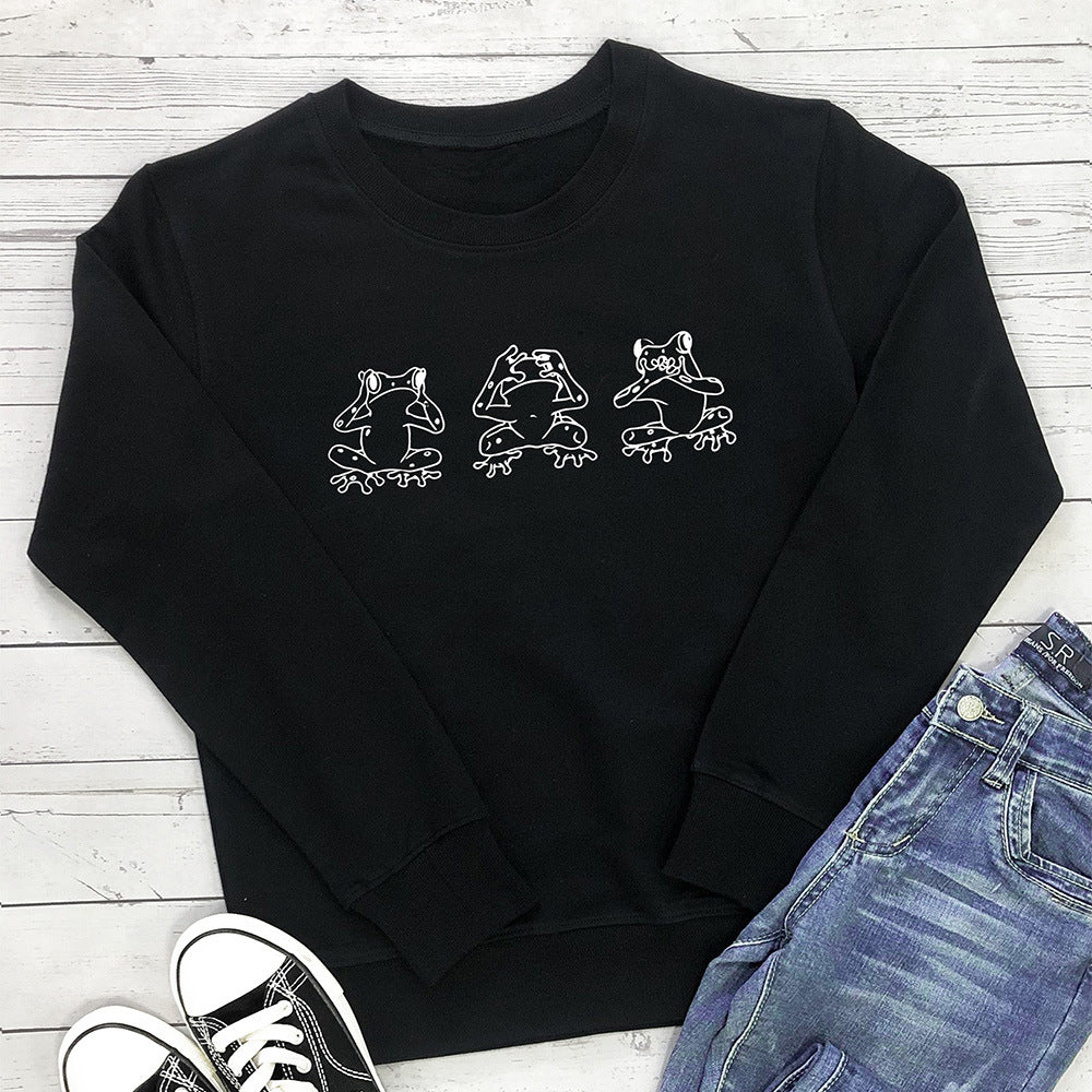 Round neck long sleeved sweatshirt