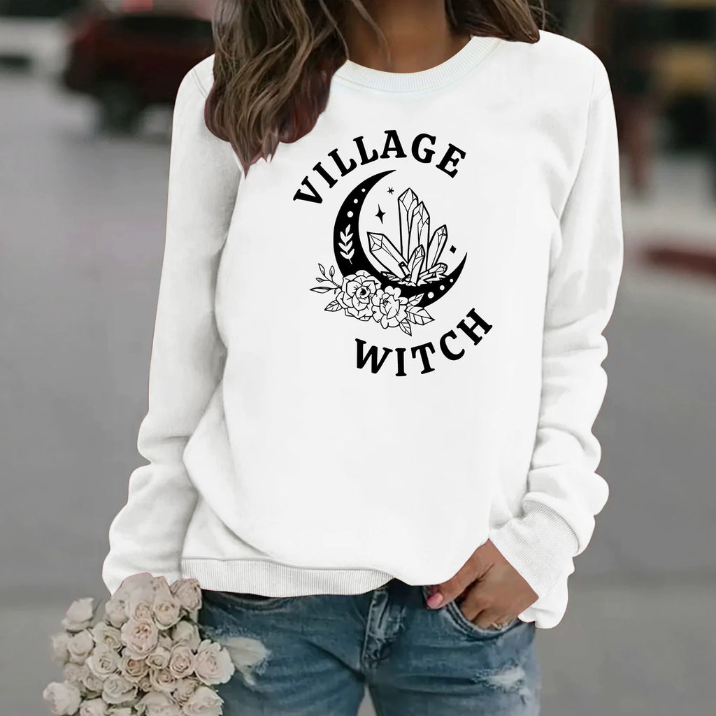 Women's Casual Printed Lantern-Sleeve Sweatshirt