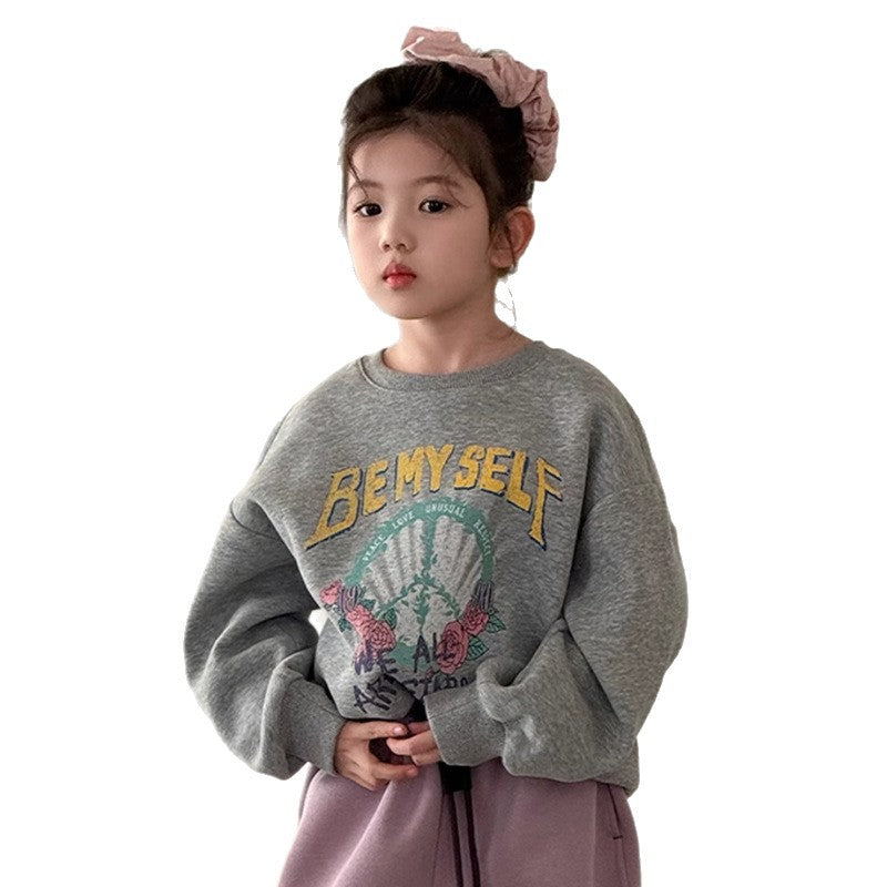 Kids' Unisex Cotton Fleece-Lined Hoodie – Light Gray