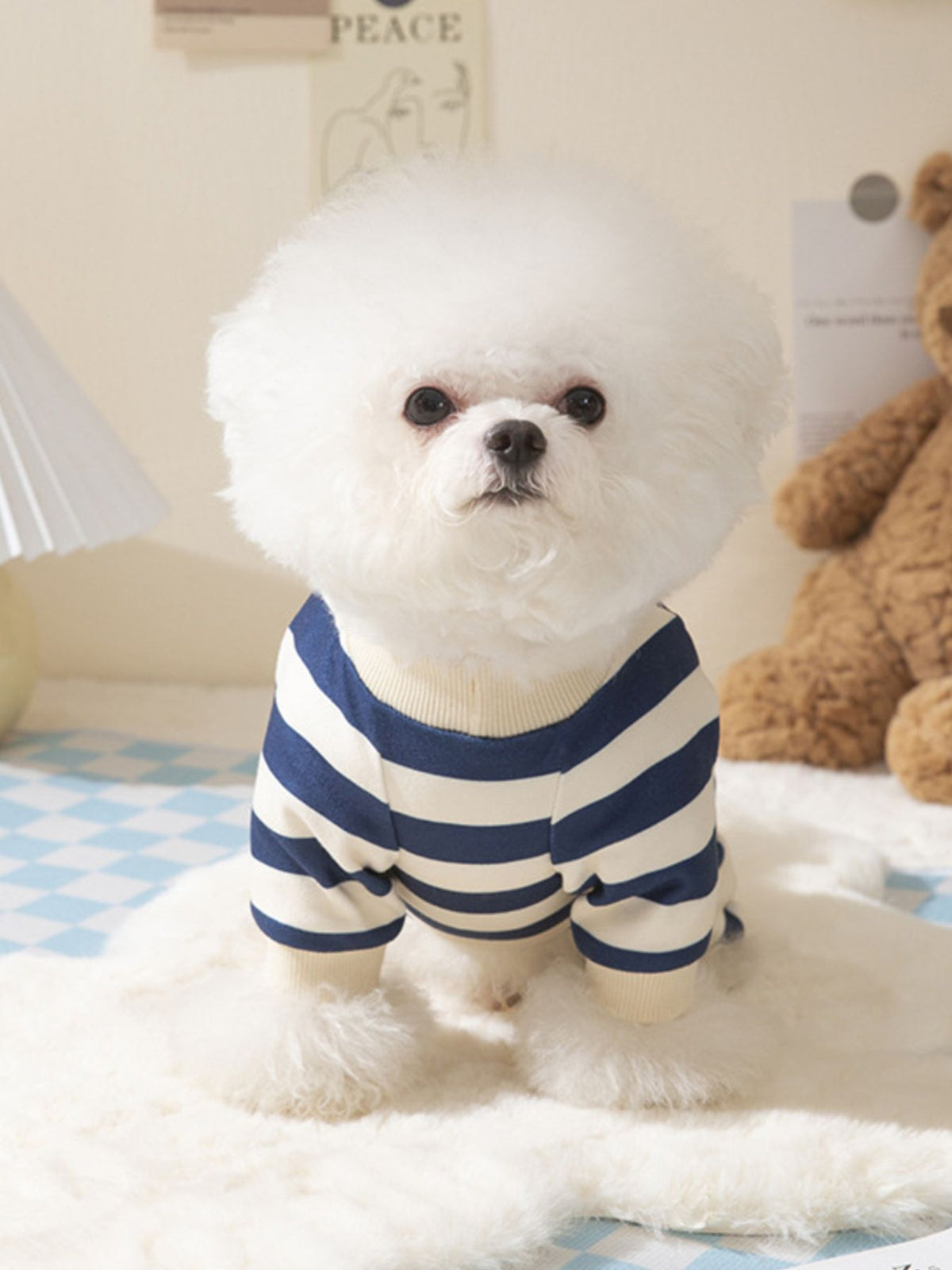 Printed pet jumpsuit from Trendsi showing a cozy, colorful jumpsuit with playful patterns for small dogs or cats.
