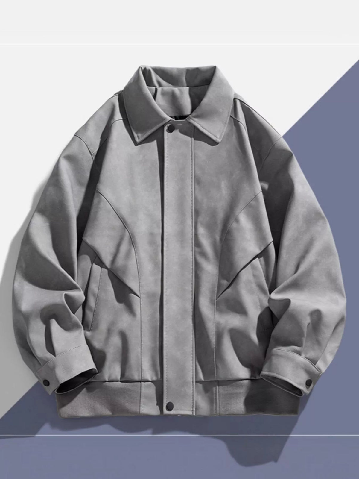 Men's plus size long sleeve button-up casual jacket