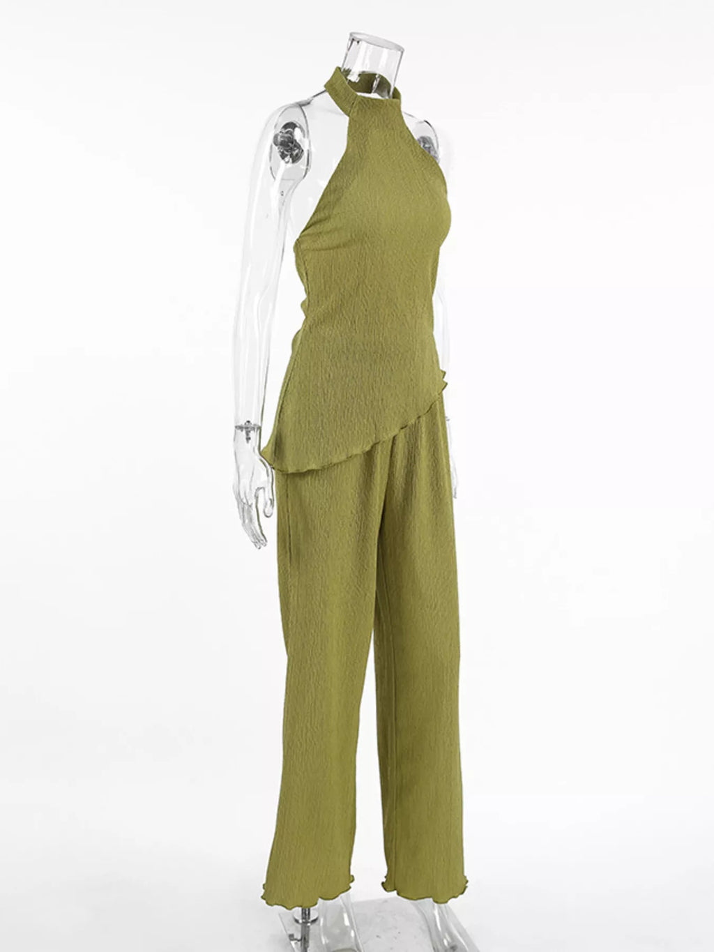 Trendsi sleeveless top and wide-leg pants two-piece set, stylish and comfortable outfit featuring a sleeveless top and flowy wide-leg pants.