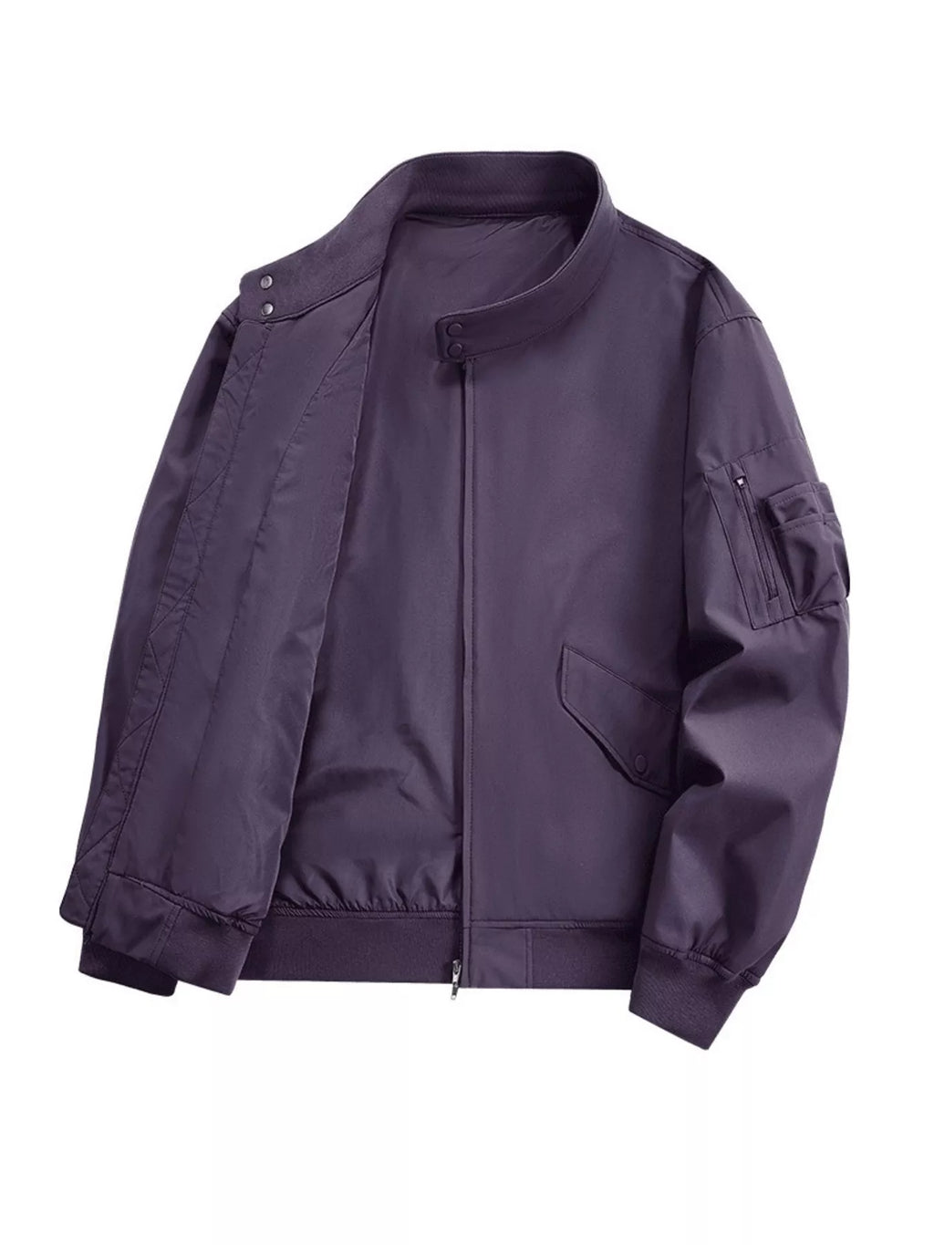Men's plus size lightweight zip-up jacket with pockets, view 8