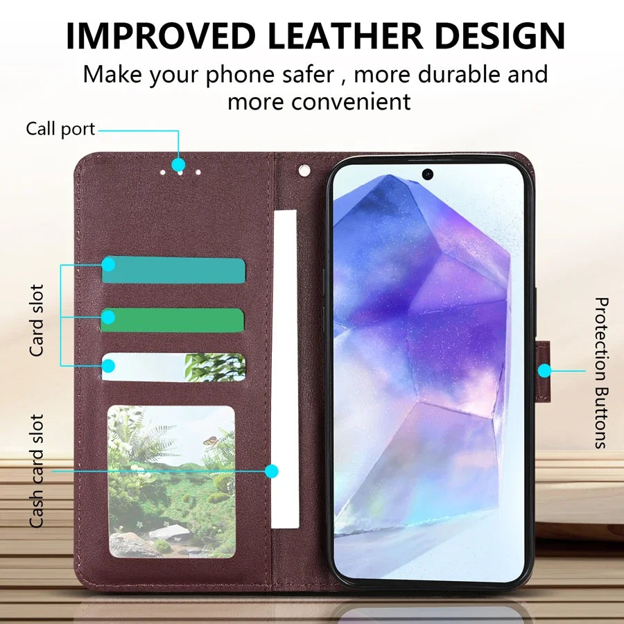 Magnetic Flip Wallet Case for Samsung Galaxy A-Series