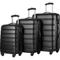 3-Piece Hardside Spinner Luggage Set with TSA Lock – Black