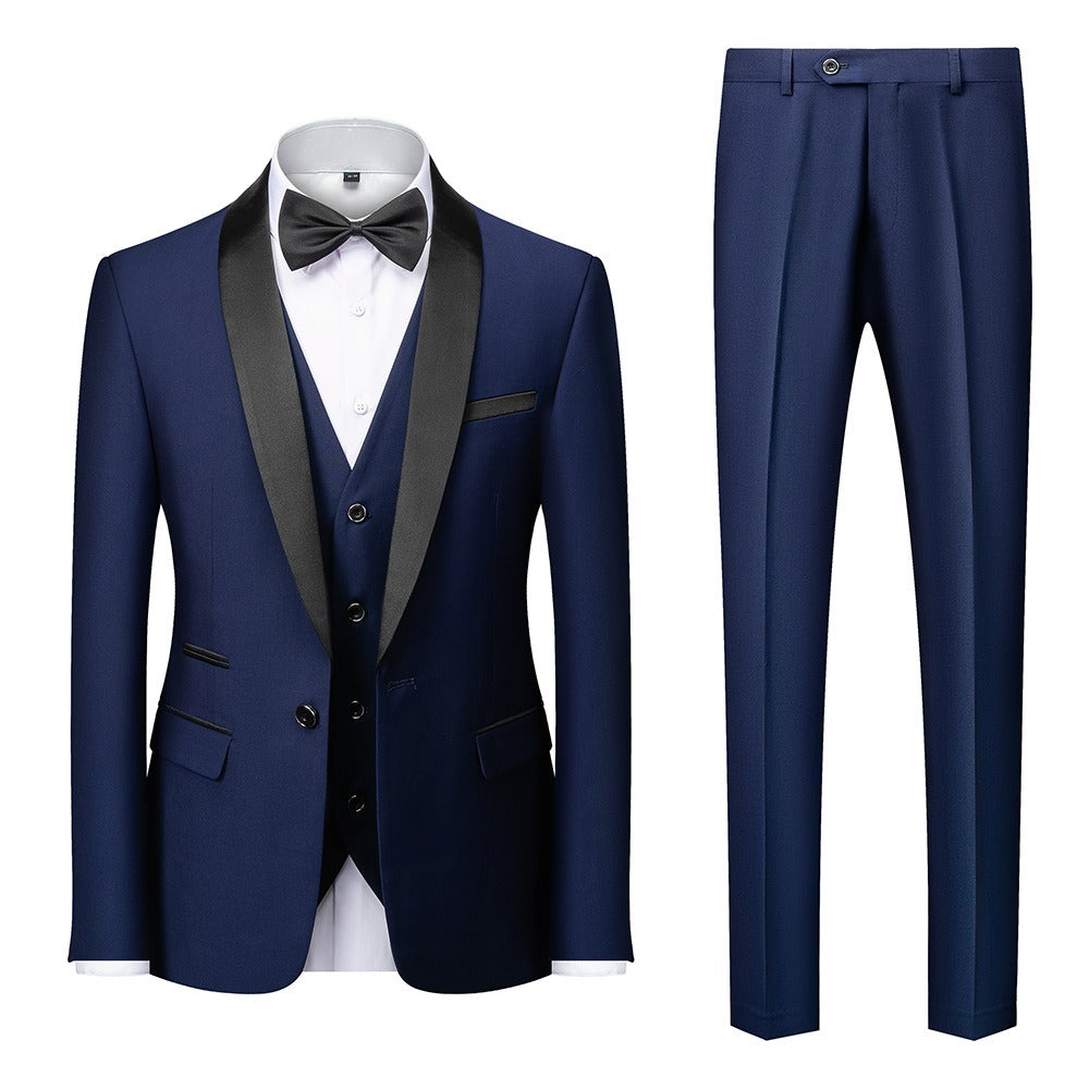 Men's Slim-Fit Shawl-Lapel Wedding Suit