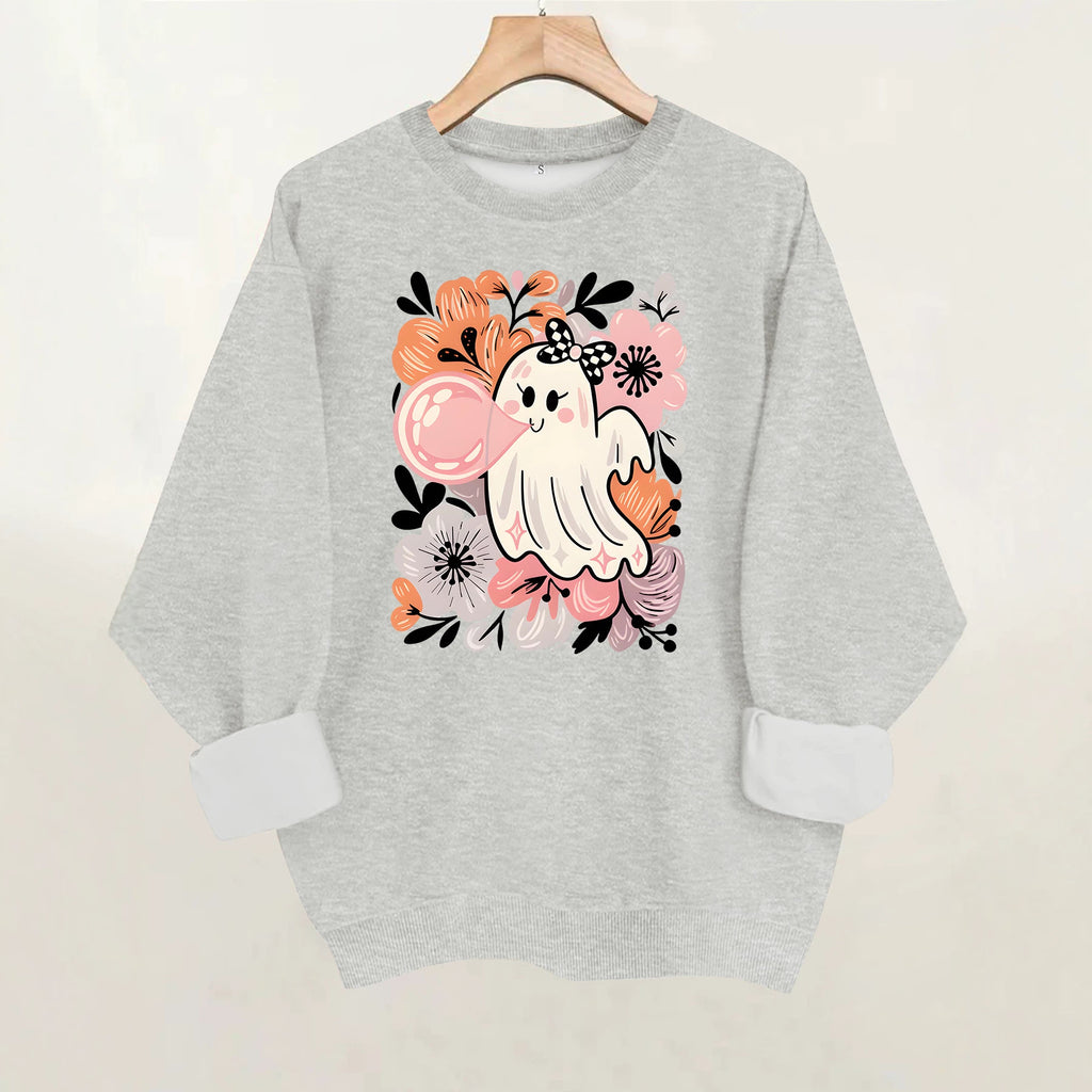 Women's Printed Lantern-Sleeve Crewneck Sweatshirt