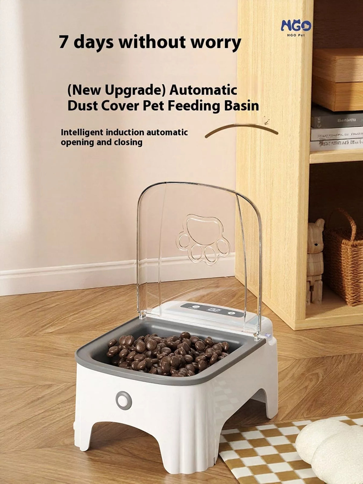 Automatic pet feeder with elevated bowl from Trendsi, featuring a sleek design and portion control for healthy pet feeding.