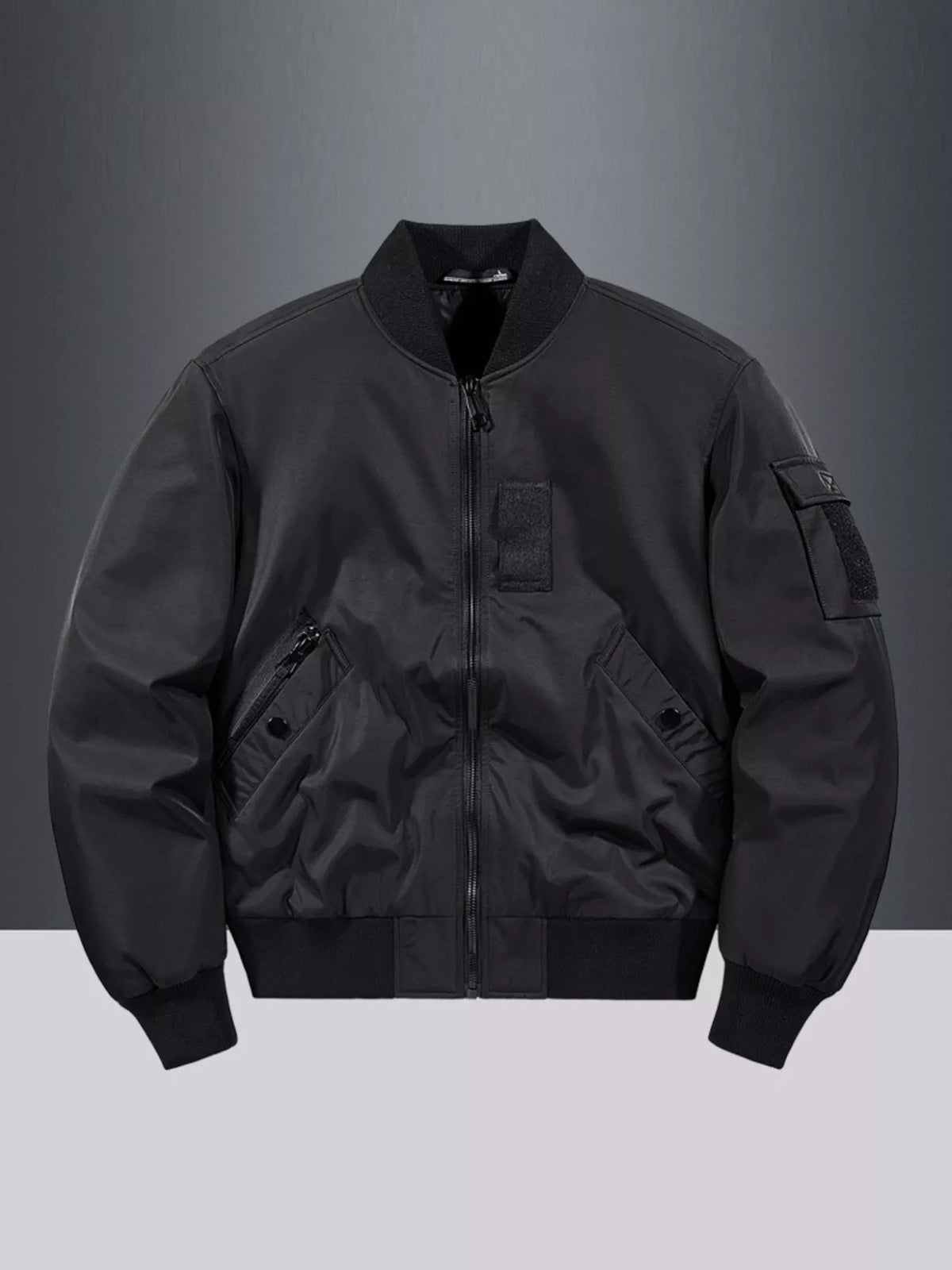Men's plus size classic zip-up nylon bomber jacket