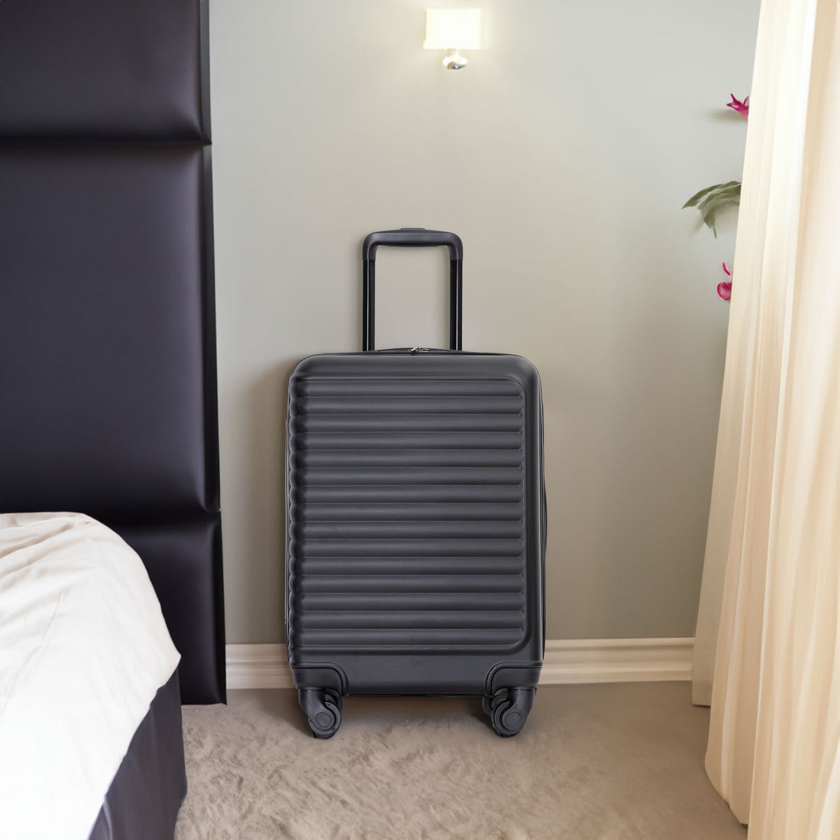 20-Inch Lightweight Hardside Carry-On Spinner – Black