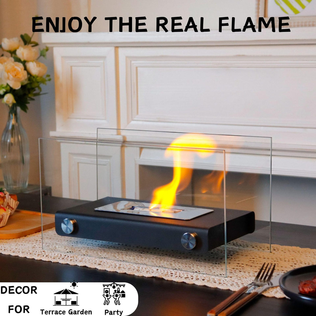 Rectangular alcohol fireplace heating decoration brazier fireplace smokeless flame ethanol fireplace