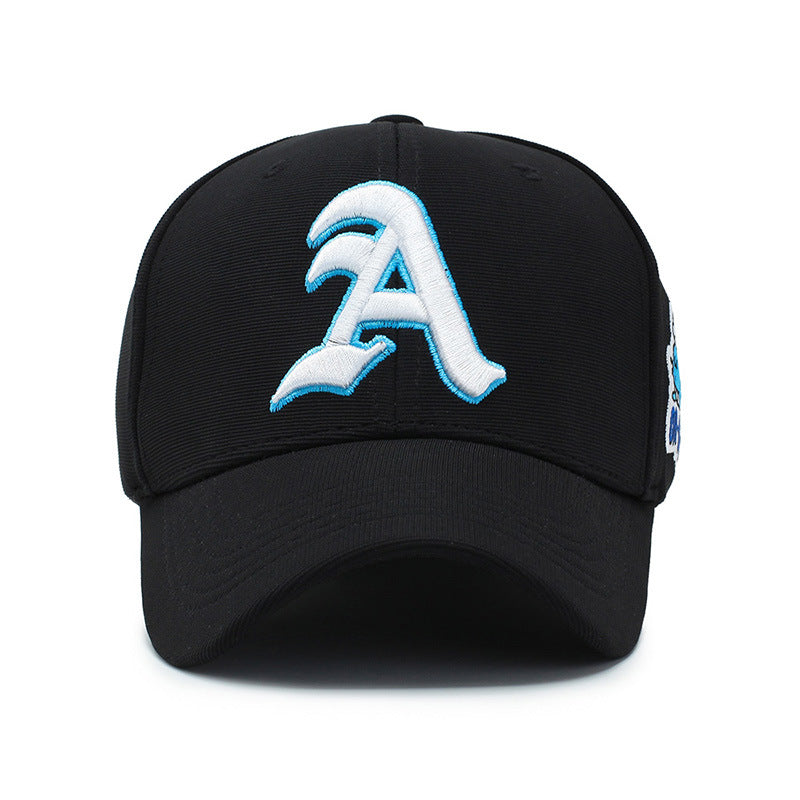 Gothic Letter-A Whale Embroidered Baseball Cap