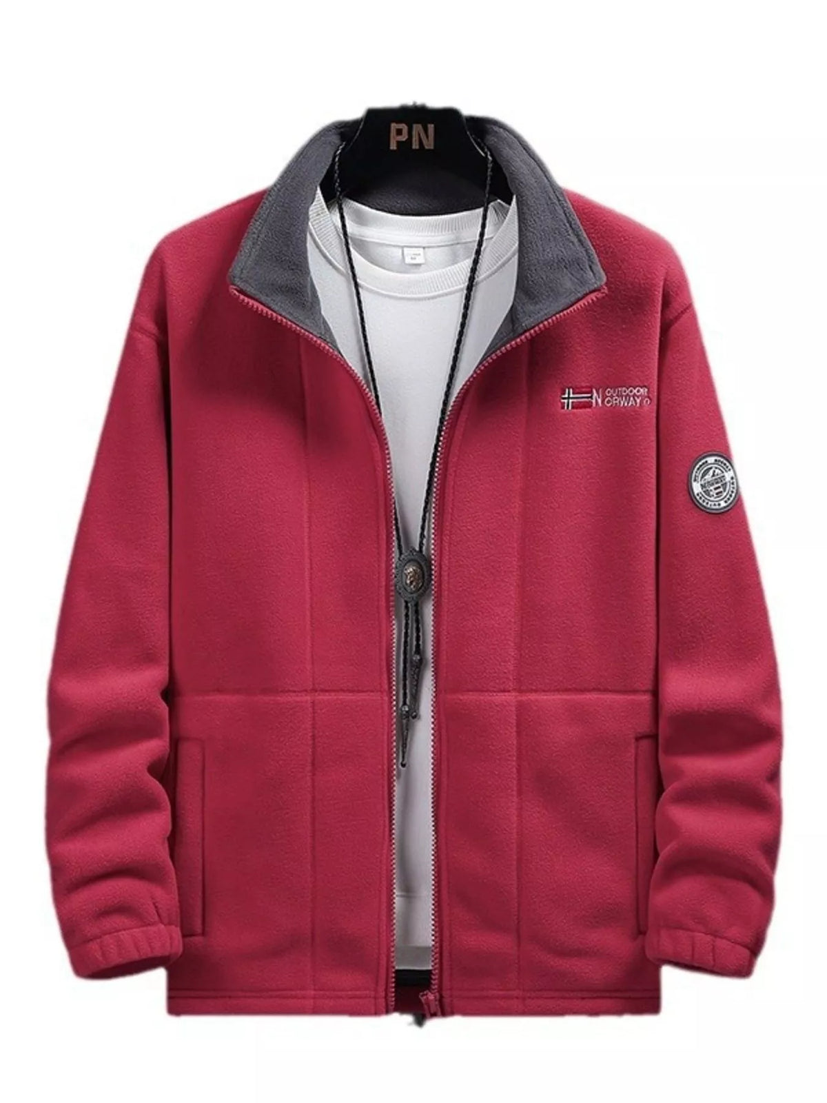 Men's zip-up long sleeve fleece jacket, view 8