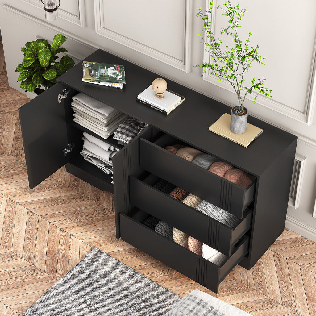 Black Kitchen Sideboard Buffet & Coffee Bar Cabinet