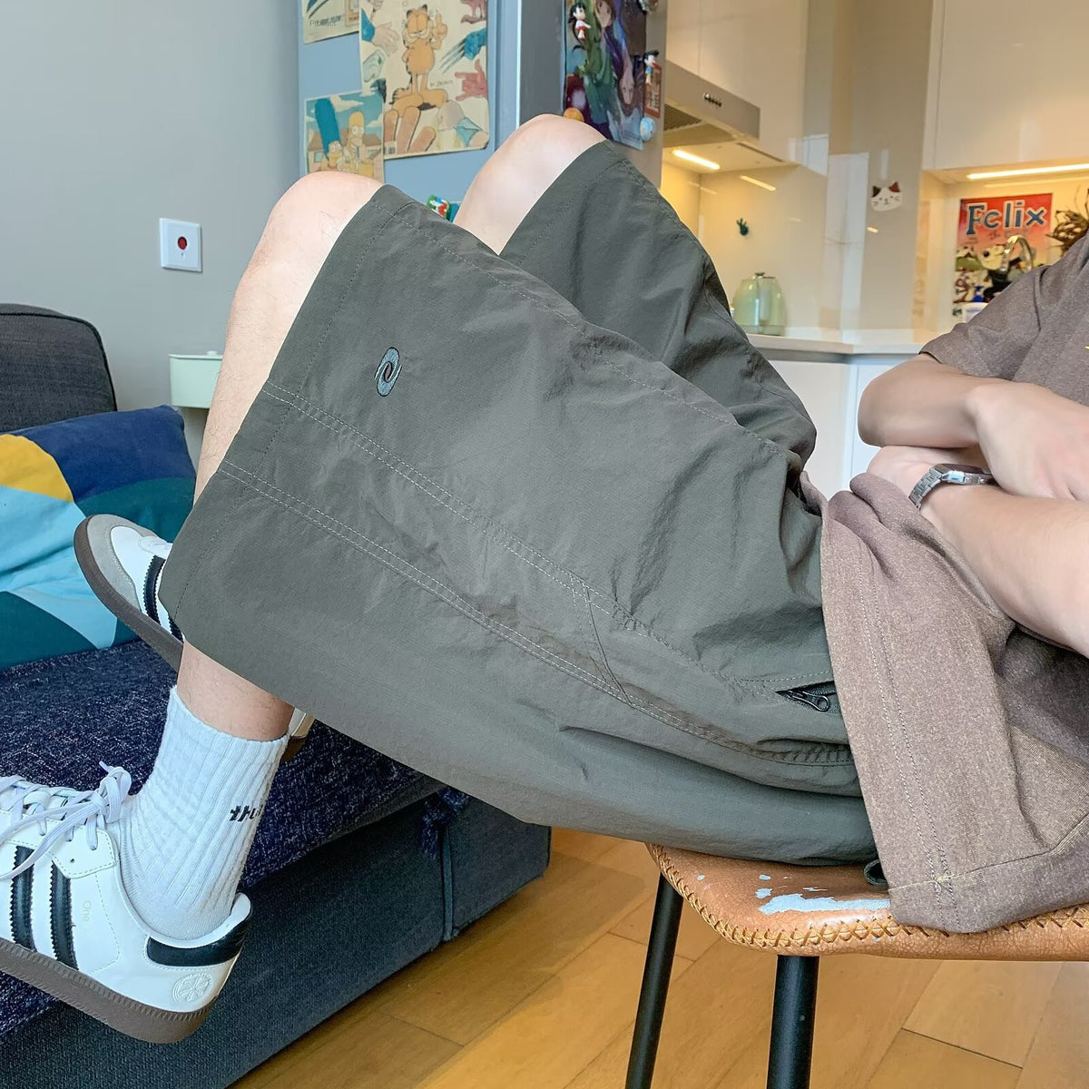 Boys' Summer Knee-Length Polyester Pants – Black or Army Green