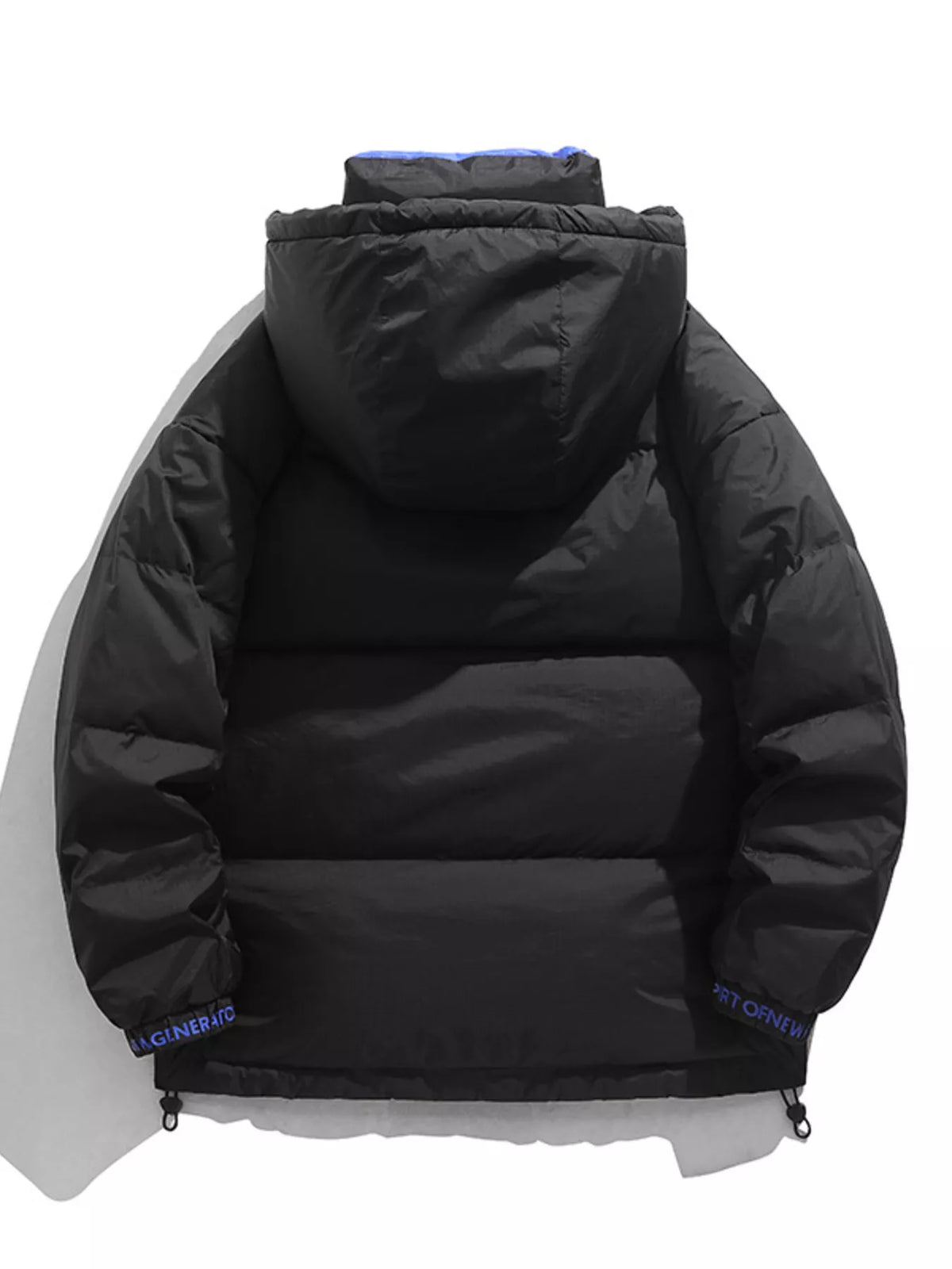 Men's contrast hooded jacket with drawstring hem, view 4