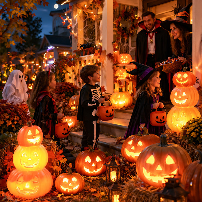 Halloween Pumpkin Lantern Luminous Prop – 1PC Expression Pumpkin Ornament for Outdoor, Mall, Hotel Scene Decoration eprolo