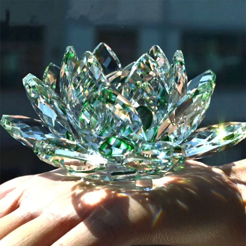 Crystal Lotus Flower Decorative Ornament