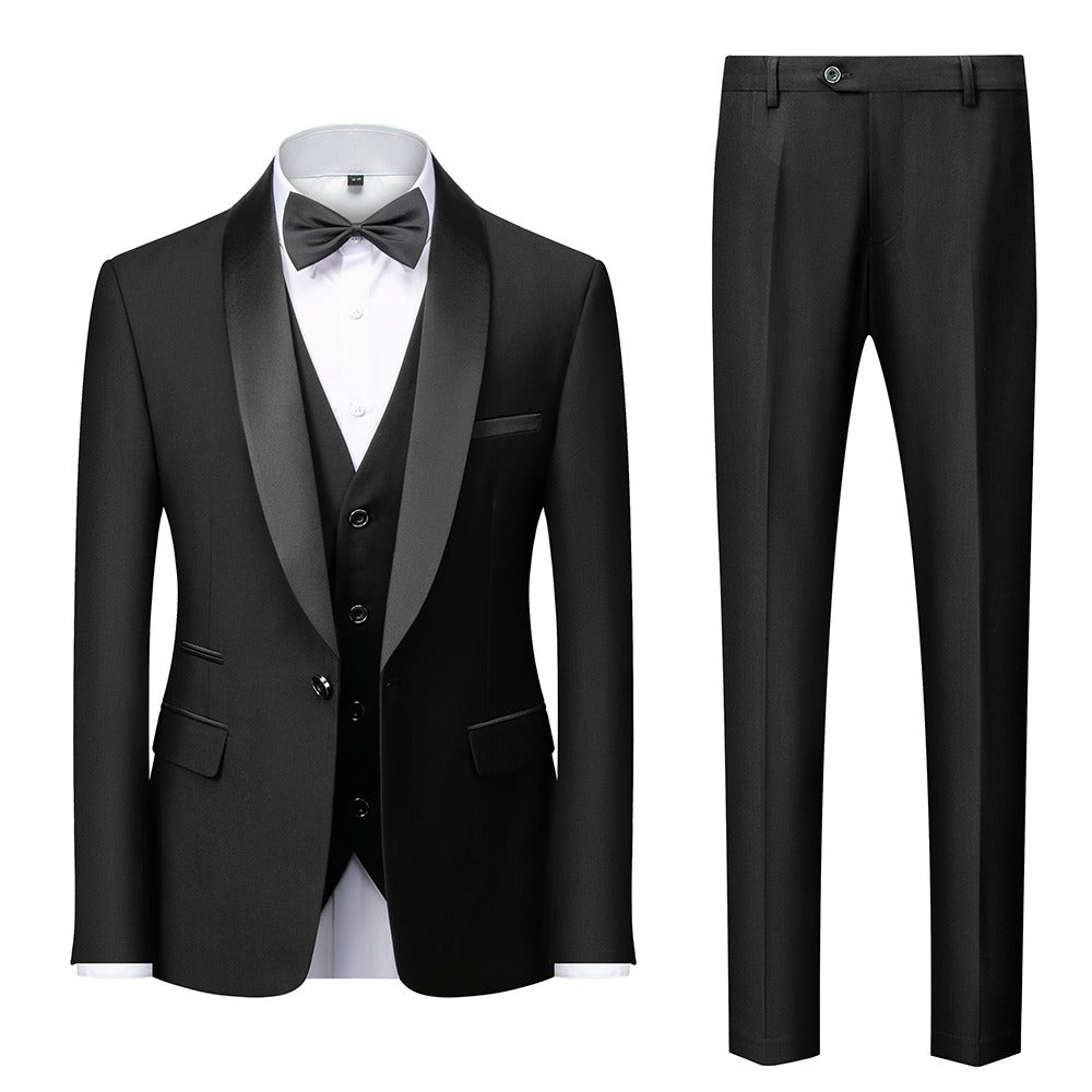 Men's Slim-Fit Shawl-Lapel Wedding Suit