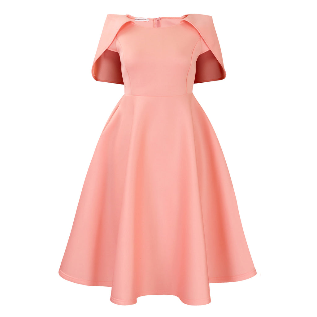 Flared Party Dress with Cape