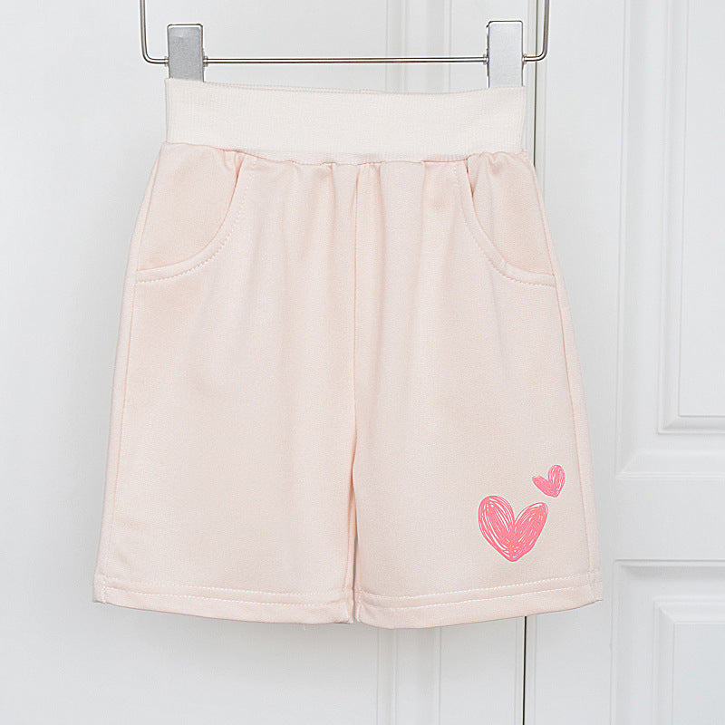 Girls' Cotton Elastic-Waist Summer Shorts