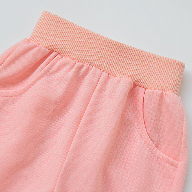 Girls' Cotton Mid-Length Sport Shorts