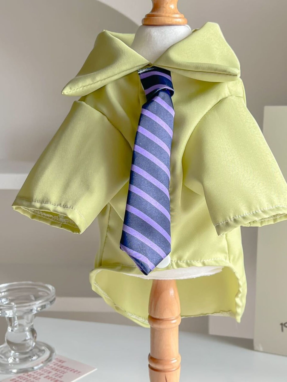 Pet shirt with striped tie from Trendsi, featuring a stylish design and comfortable fit for small dogs or pets.