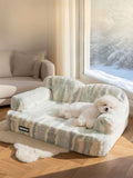 Soft plush pet bed by Trendsi with a cozy, cushioned surface and raised edges for comfortable pet lounging.