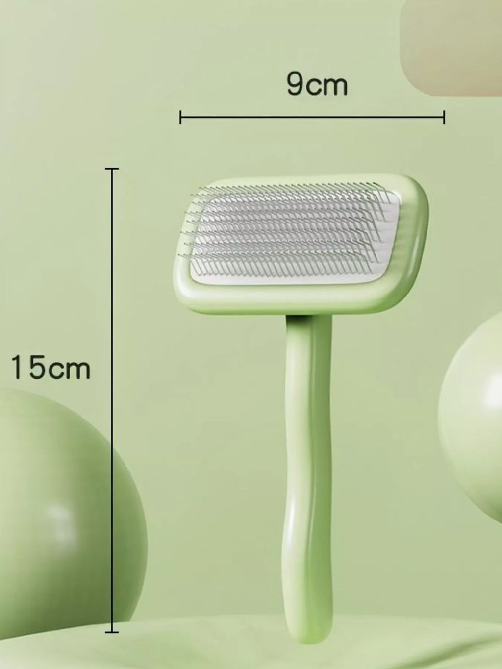 Gentle pet hair remover slicker brush by Trendsi with fine metal bristles for removing loose fur from cats and dogs.