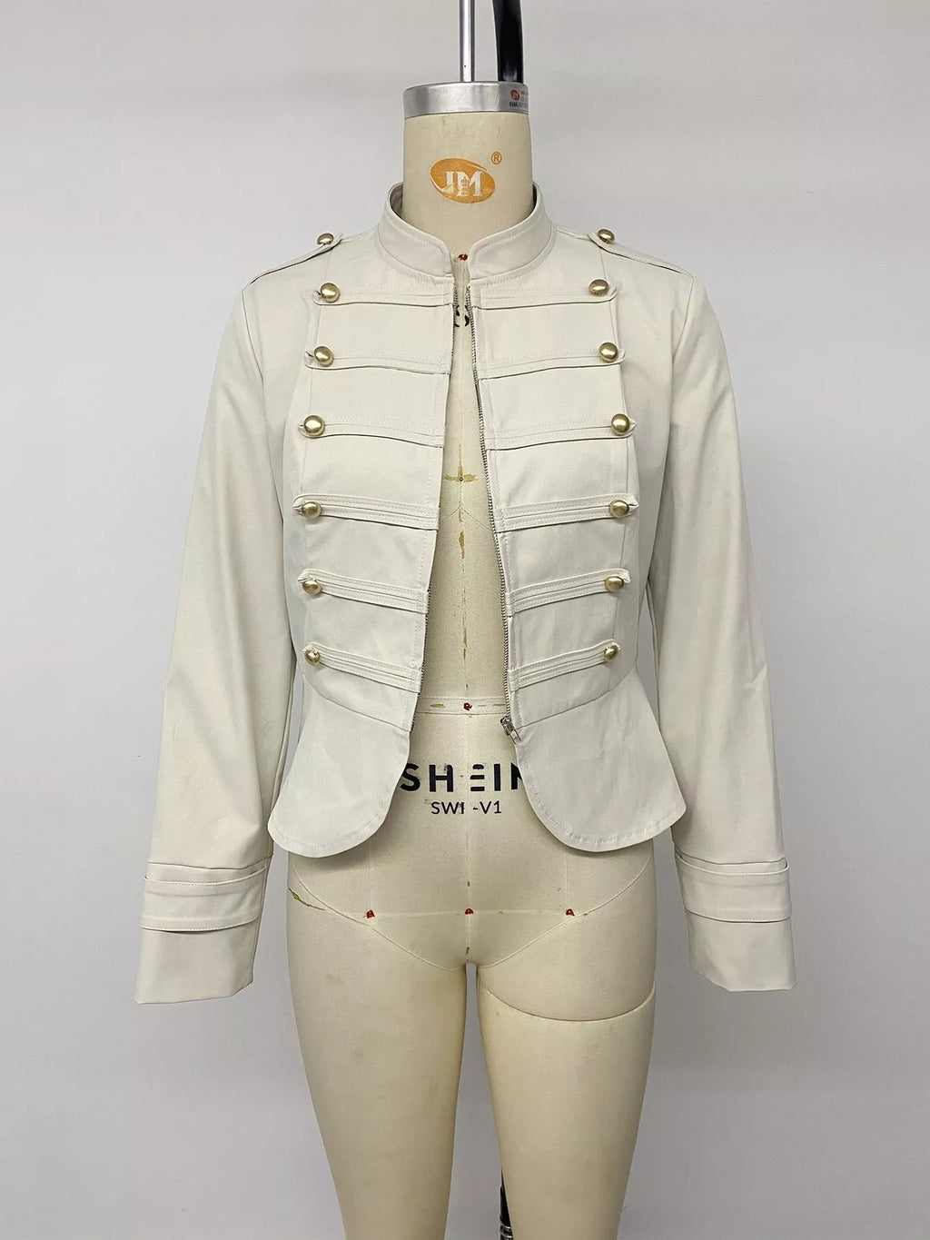 Apricot zip-up cropped jacket, view 11
