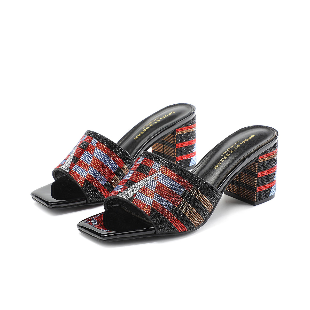 Fashion Crystal Slippers Glittery Shoes Women's Dress Slides Open Toe Casual Beach Shoes
