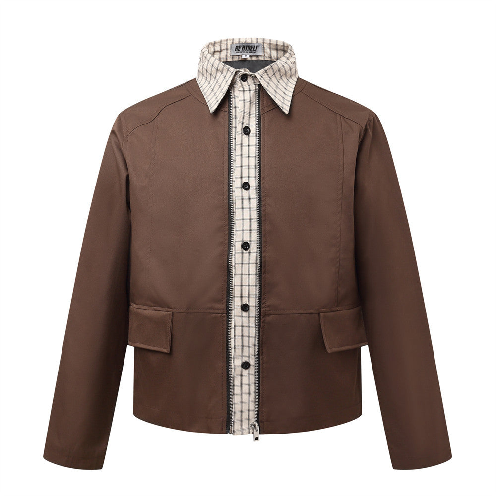 Layered-Look Lapel Jacket