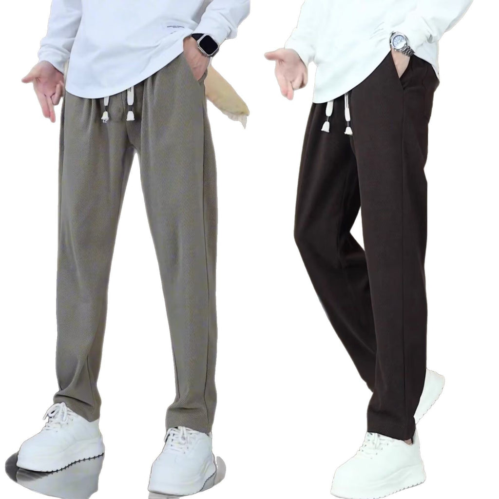 Men's Casual Loose-Fit Solid-Color Pants